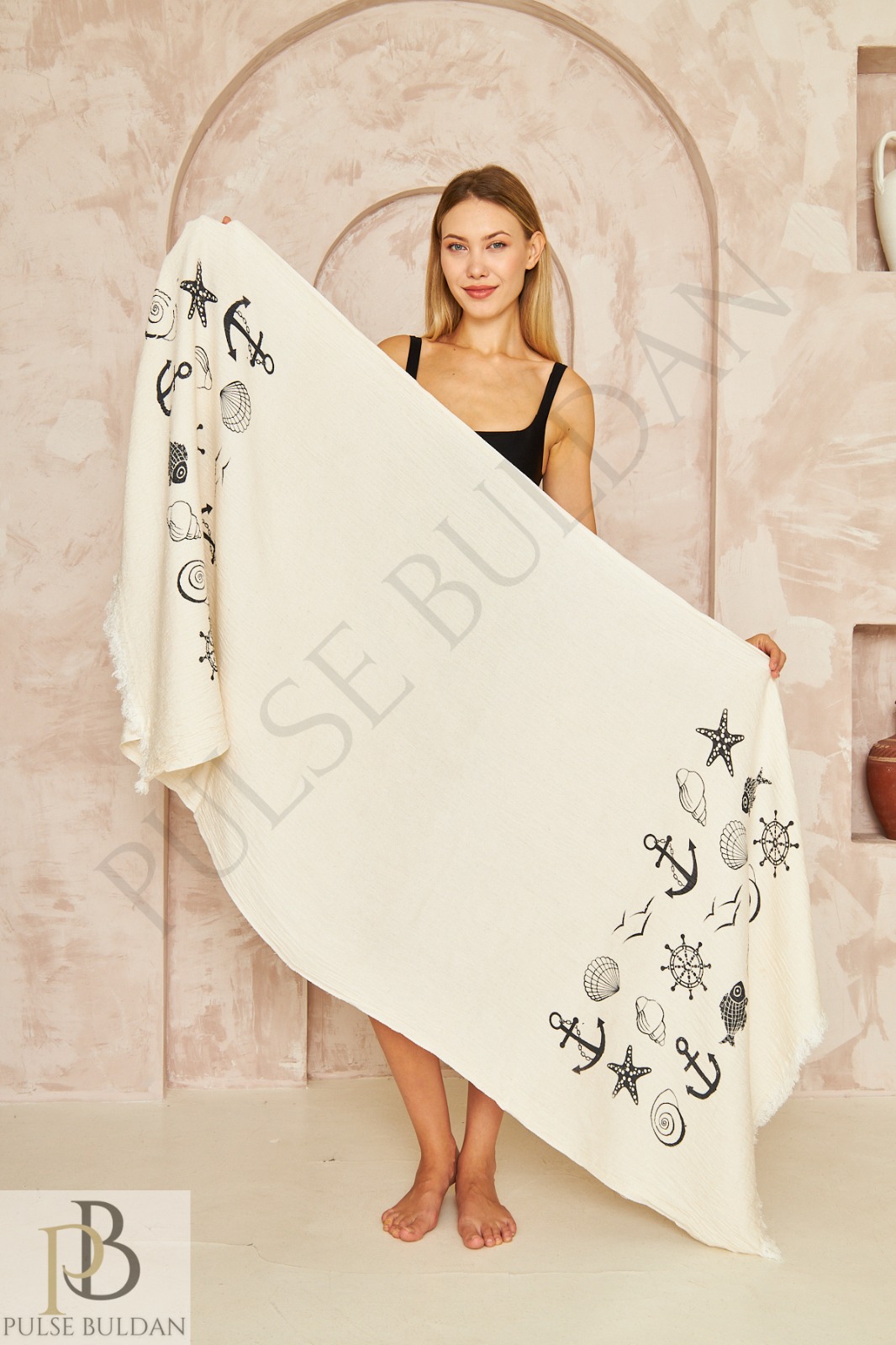 Müslin Peştemal Çapa Desen