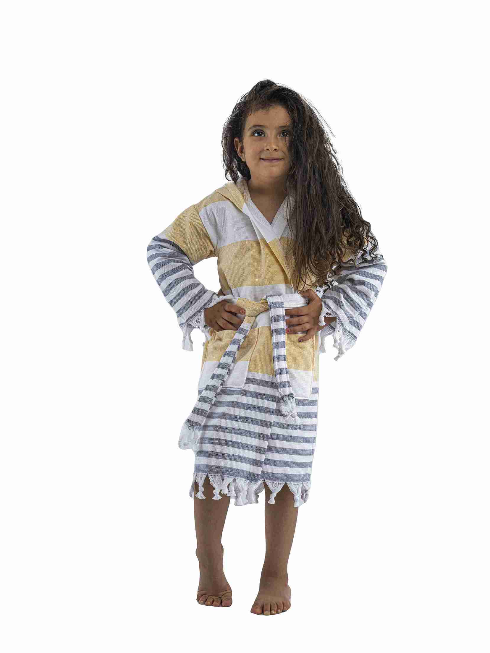 KIZ ÇOCUK SARI ÇİZGİLİ